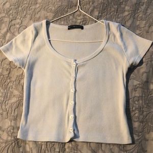 Brandy Melville White button down crop